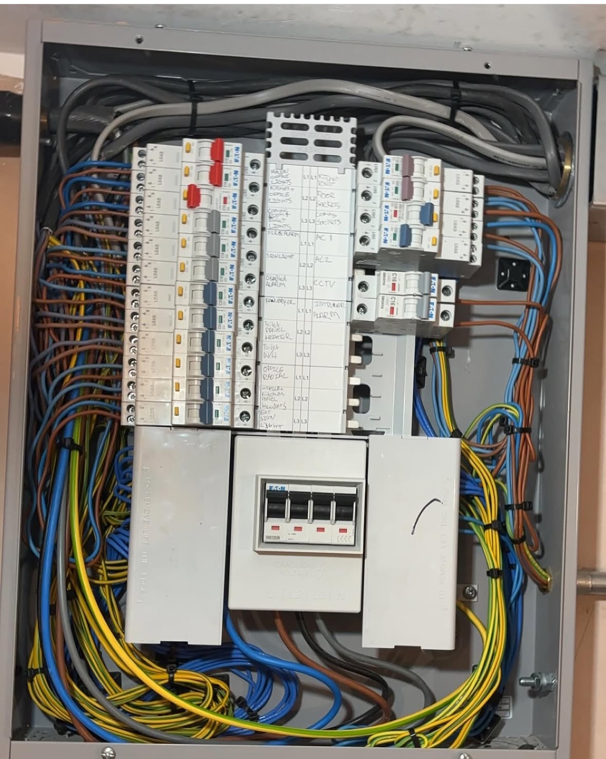 Distribution board upgrade with organised wiring